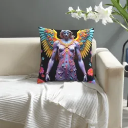Exquisite Angel Pattern Plush Pillow Cover - Okomall